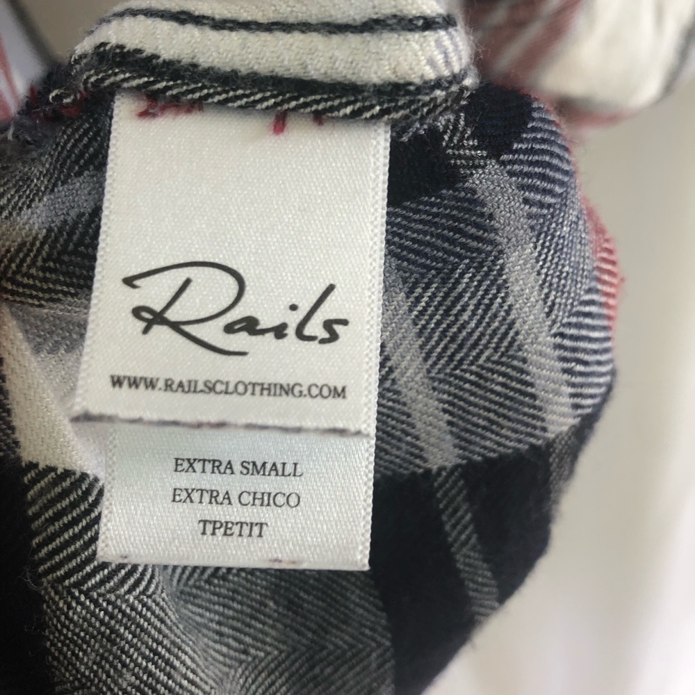 Rails Plaid Tunic Button Down Red Blue Xs Nadine - image 5